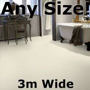Plain White Vinyl Flooring   Kitchen Bathroom Lino, 3m  