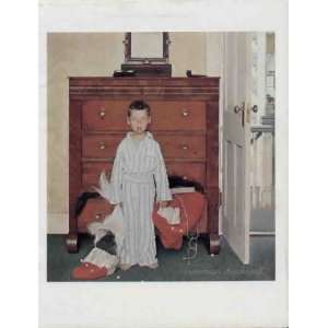 Discovering Santa painted by Norman Rockwell in 1956, Art Book Print 