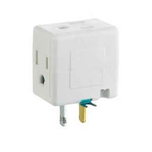  10 each Ace Three Outlet Cube Adapter With Grounding Tab 