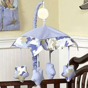  JoJo Designs Blue and Khaki Camo Musical Crib Mobile Baby