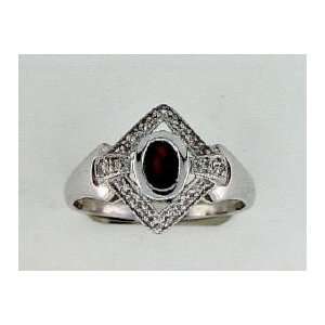  Ring with Swarovski® Crystal with Genuine Garnet Size 7 