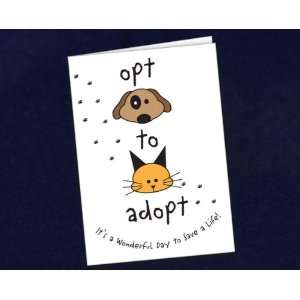   Opt To Adopt Note Card (FUNDRAISING)   Animal Causes