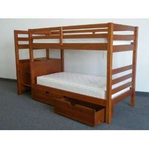 Samantha Espresso T/T Stairway Bunkbed w/ Matts & Drawers   Package