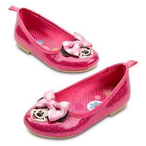   Minnie Mouse Shoes Pink Glitter Ballet Flats 