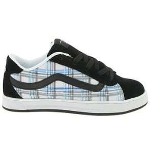  Vans Mercer Black & Lake Blue Plaid Girls Shoe Sports 