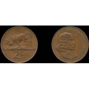   South African Bronze 2 Cents    w/Afrikaans Legend 