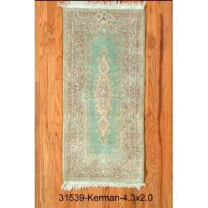    2x4 Hand Knotted Kerman Persian Rug   20x43