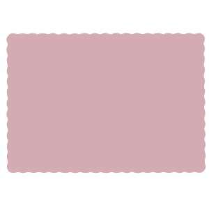  Misty Rose Colored Paper Placemat, Scalloped Edge, 10 x 