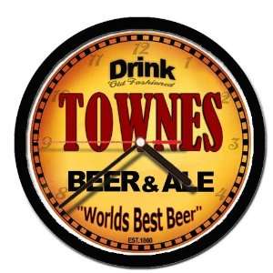  TOWNES beer and ale cerveza wall clock 