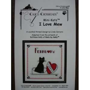   Love Mew   February Mini Kats Cross Stitch Chart 