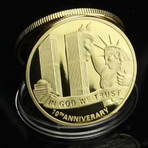  9/11 10th Anniverary Memorial Gold plated Coin 669 