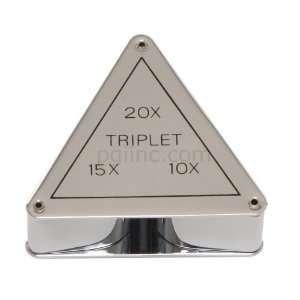  10x, 15x, 20x 3 in 1 Loupe Magnifier, Chrome Finish