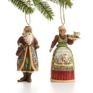  Jim Shore Santa & Mrs. Claus Ornament, Set of 2