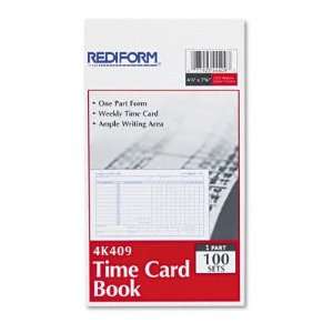  Employee Time Card Weekly 4 1/4 x 7 100/Pad Electronics