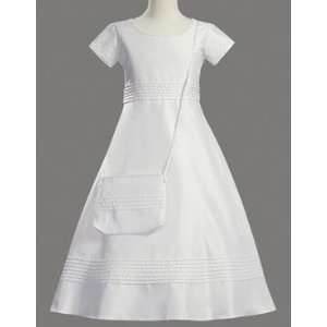    Shantung Communion Dress with Bead Accents & Purse 12X Baby