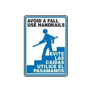  AVOID A FALL USE HANDRAILS (W/GRAPHIC) (BILINGUAL) Sign 