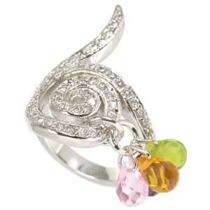 Swirly Multicolor Dangle Ring Jewelry