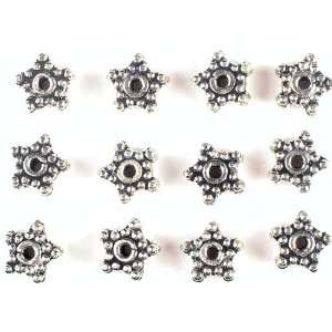   Layers Star Beads Made of Grains (Price Per Pair)   Sterling Silver
