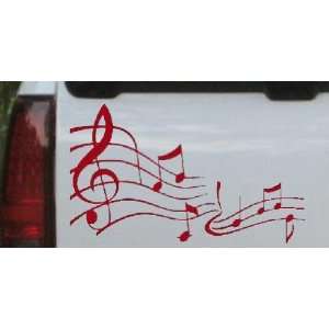  3in X 5in Red    Music Scales Car Window Wall Laptop Decal 