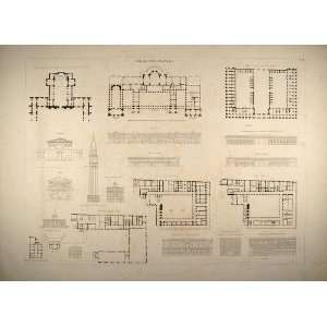  1841 Engraving Architecture Jean Nicolas Louis Venice 