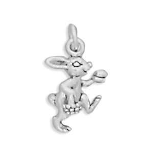  Easter Bunny with Egg and Basket 3D Small Rabbit Sterling 