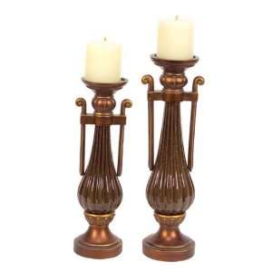  Set of 2 Urban Fusion Victorian Inspired Pillar Candle 
