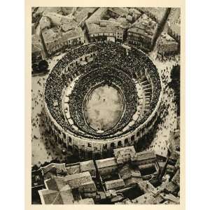 1935 Arena Nimes France Amphitheater Birds Eye View 