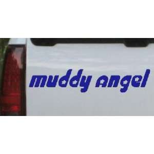 Blue 11.5in X 2.3in    Muddy Angel Off Road Car Window Wall Laptop 