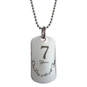  7 Year Sobriety Anniversary Stainless Steel Dog Tag 