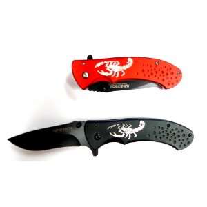  Spring Assist Pocket Knife with Scorpion 8.5 Assorted 