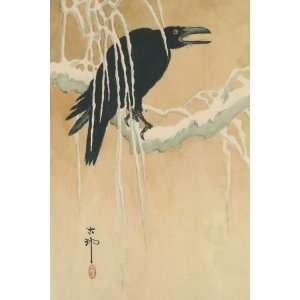  Blackbird in snow 20x30 Poster Paper