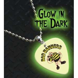  Bad Manners Glow In The Dark Premium Guitar Pick Necklace 