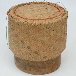  Thai Lao Isan Rattan and Bamboo Sticky Rice Serving Basket 