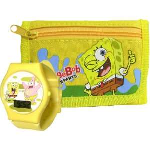  New Spongebob Yellow Wallet and LCD Watch Toys & Games