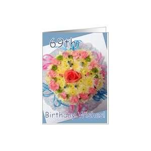  69th Birthday   Floral Cake Card Toys & Games