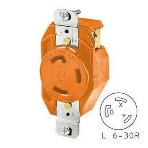   Techspec® Receptacle, L6 30, 30a, 250v, Orange