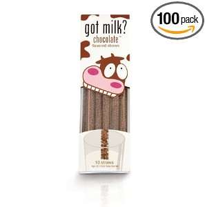  Milk? Chocolate Flavored Straws, 10 Straw Packs, (10 pack, 100 straws