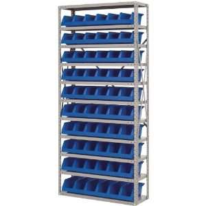   with 11 Shelves and 10 30312 Blue System Bins, Grey
