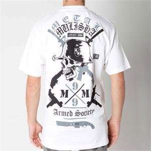  Metal Mulisha Armed Society T shirt   Small/White 