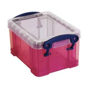  Really Useful Box 0.3 Litre Translucent Pink Office 