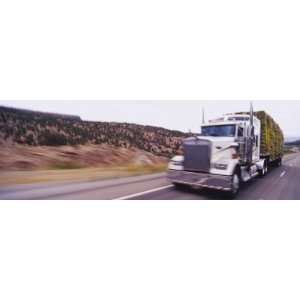  Semi Truck on a Highway, USA by Panoramic Images , 24x72 