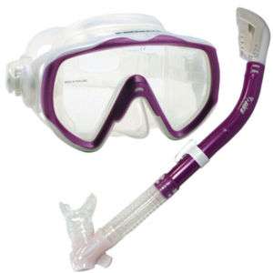 Scuba Dive Lady Mask & SOS Whistle Dry Snorkel Gear Set  