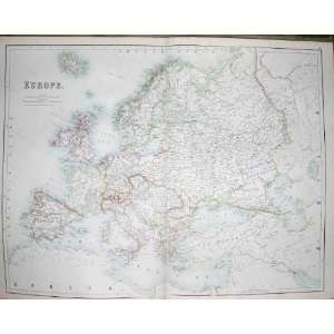    BLACKS MAP 1890 EUROPE BRITAIN FRANCE SPAIN ITALY