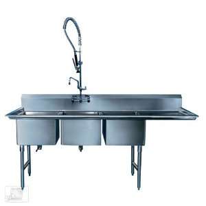  Win Holt WS3T1532LD18 69 1/2 Three Compartment Sink w/One 