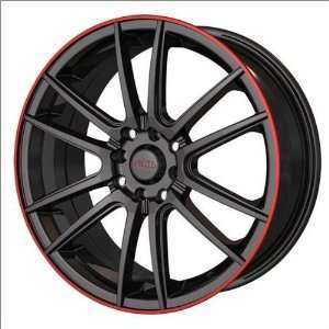 Akita Racing Ak 77 Black W/Red Stripe 17x7 Black w/Red Stripe   40 