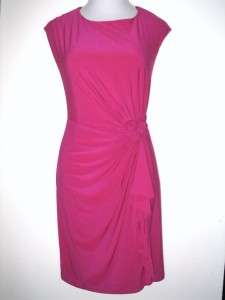 NWT RONNI NICOLE Azalea Pink Rosette Ruffle Jersey Dress, Size 16W 