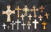 huge lot 17 vintage old cross crosses crucifix  