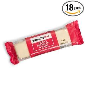 Wallabybar Yoghurt Macadamia & Ginger Bars, 1.4 Ounce Bars (Pack of 18 