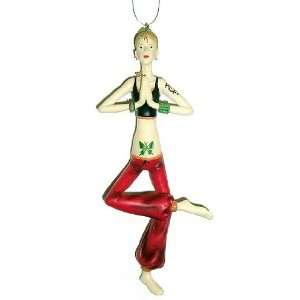  Meditating Woman Practicing Yoga Christmas Ornament