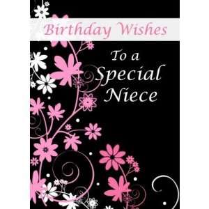  4084 Niece Birthday Wishes Pink and Black Card Health 